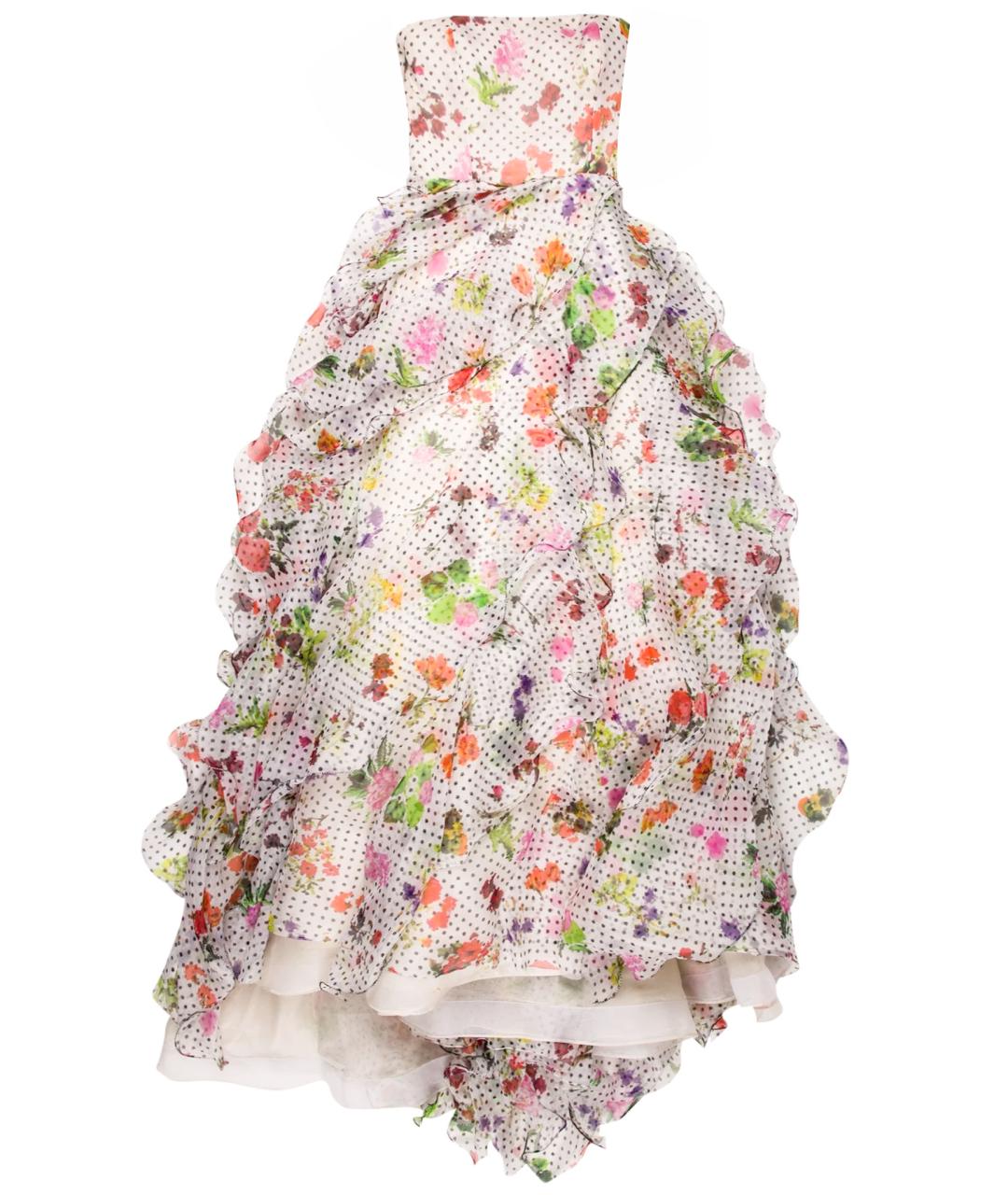 OSCAR DE LA RENTA Мульти шелковое вечернее платье, фото 1