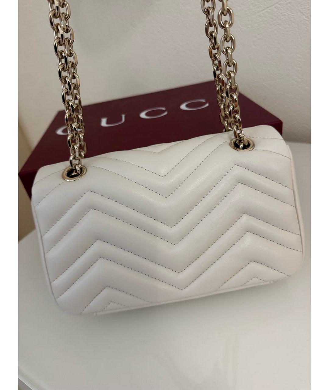 GUCCI Белая кожаная сумка через плечо, фото 3