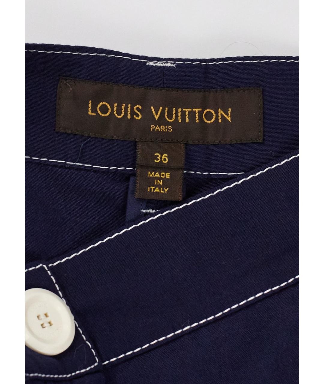 LOUIS VUITTON Синие хлопковые брюки широкие, фото 3