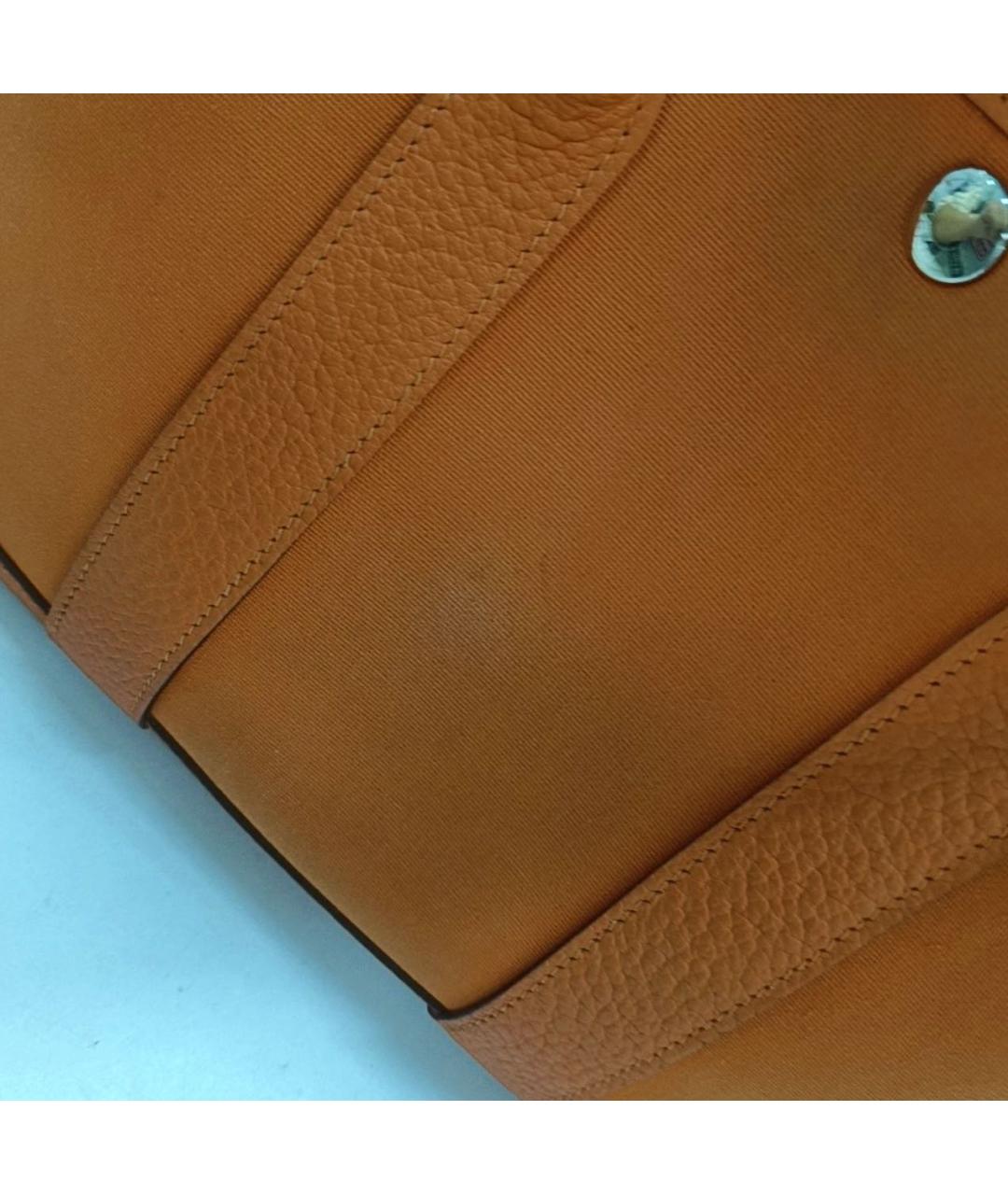 HERMES Оранжевая кожаная сумка тоут, фото 7