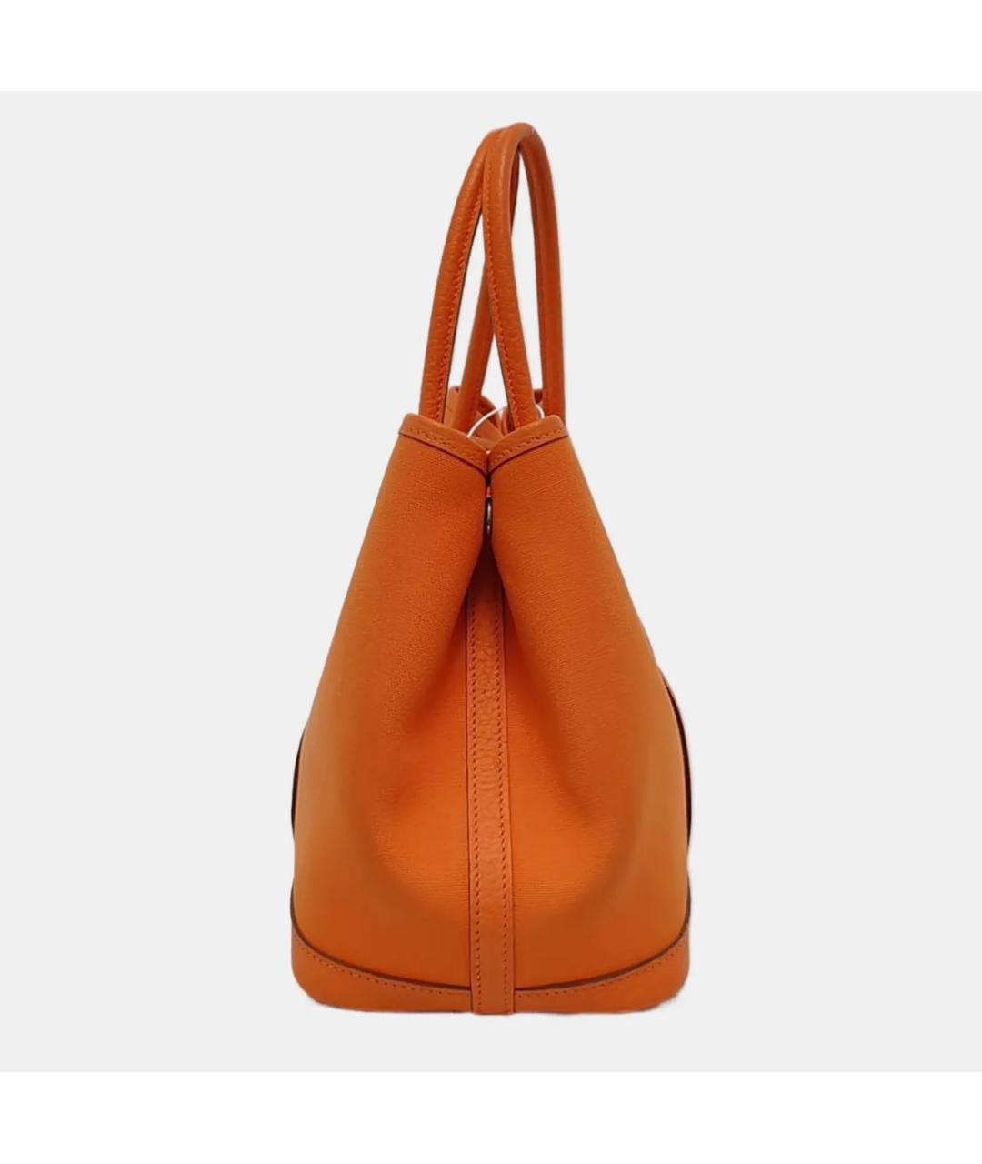 HERMES Оранжевая кожаная сумка тоут, фото 2