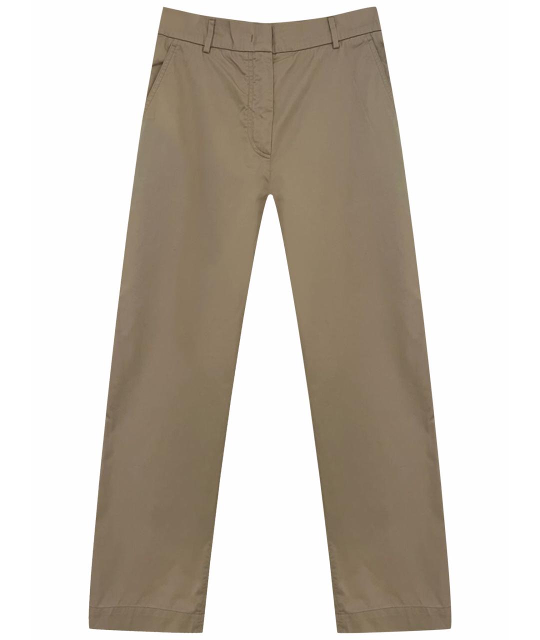 WEEKEND MAX MARA Бежевые хлопковые прямые брюки, фото 1