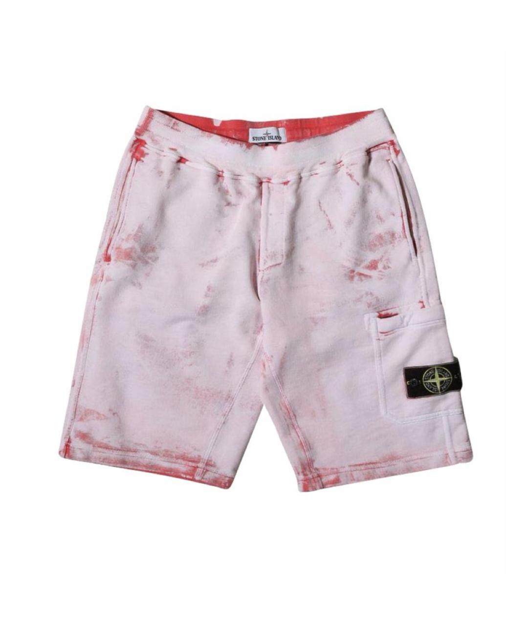STONE ISLAND Коралловые хлопковые шорты, фото 8