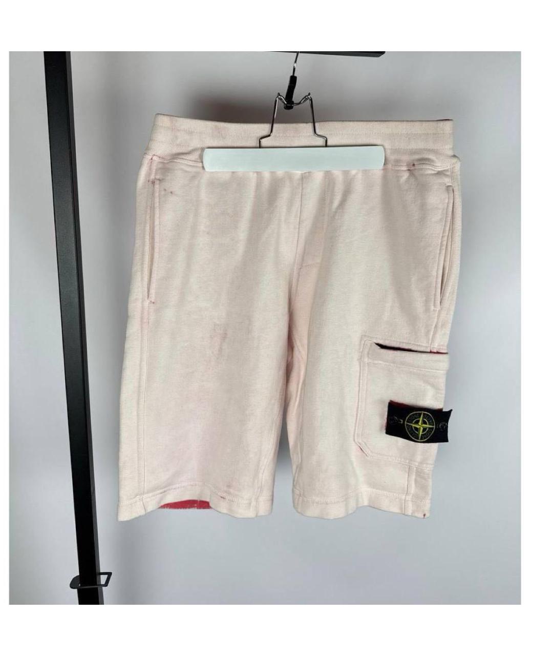 STONE ISLAND Коралловые хлопковые шорты, фото 2
