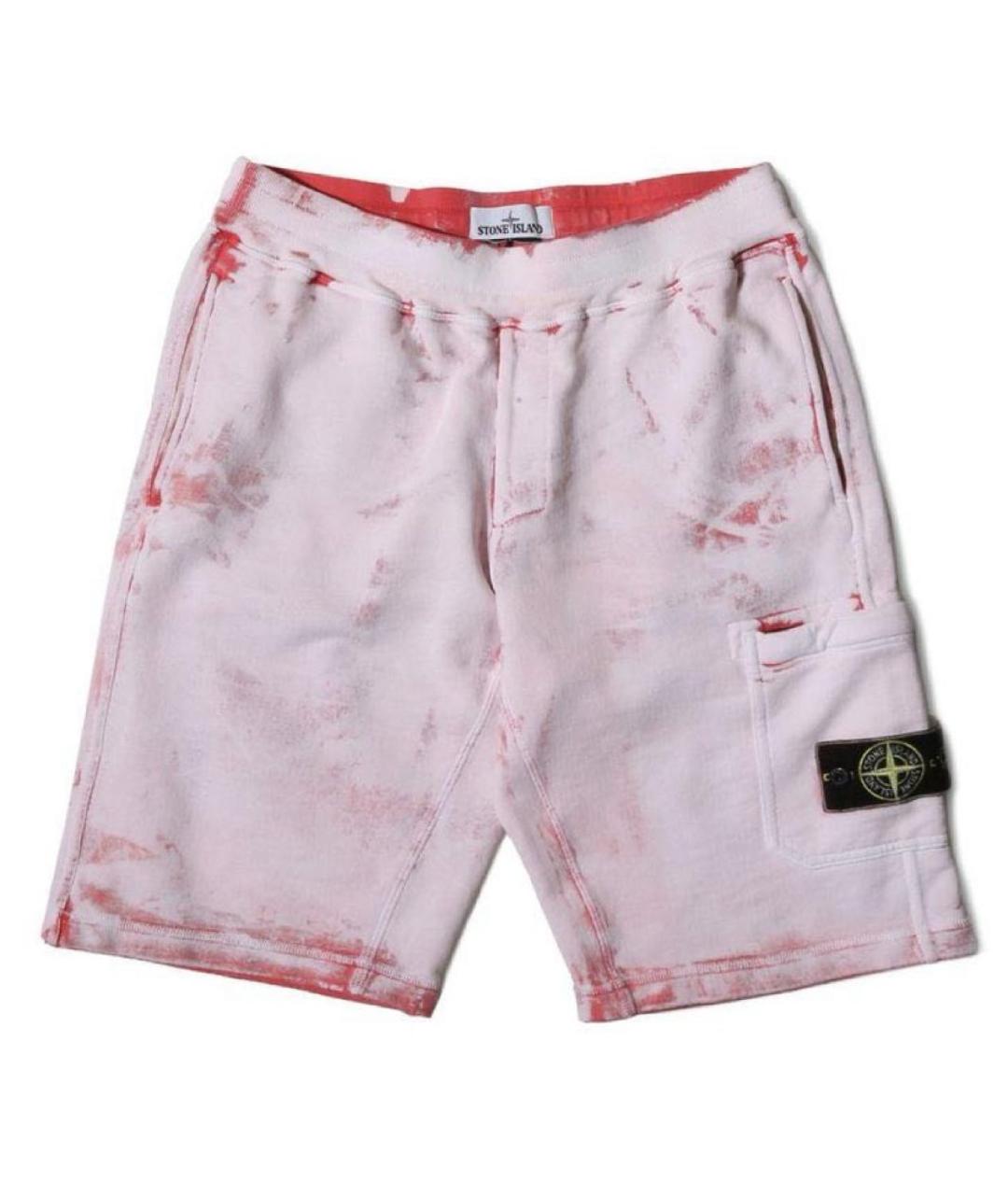 STONE ISLAND Коралловые хлопковые шорты, фото 9