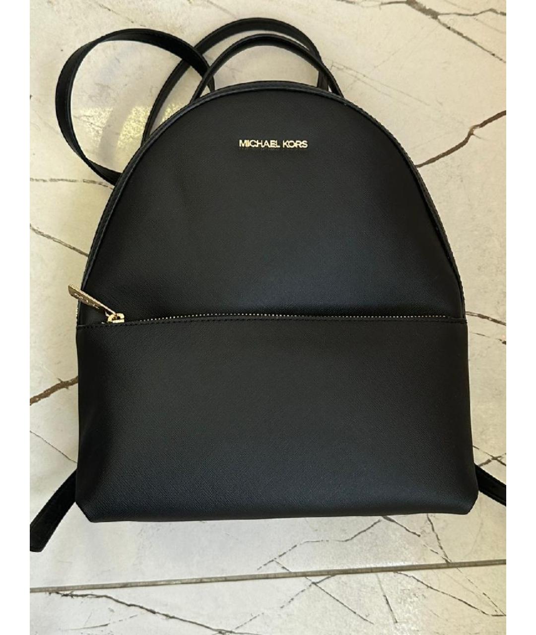 MICHAEL KORS Черный рюкзак из искусственной кожи, фото 4