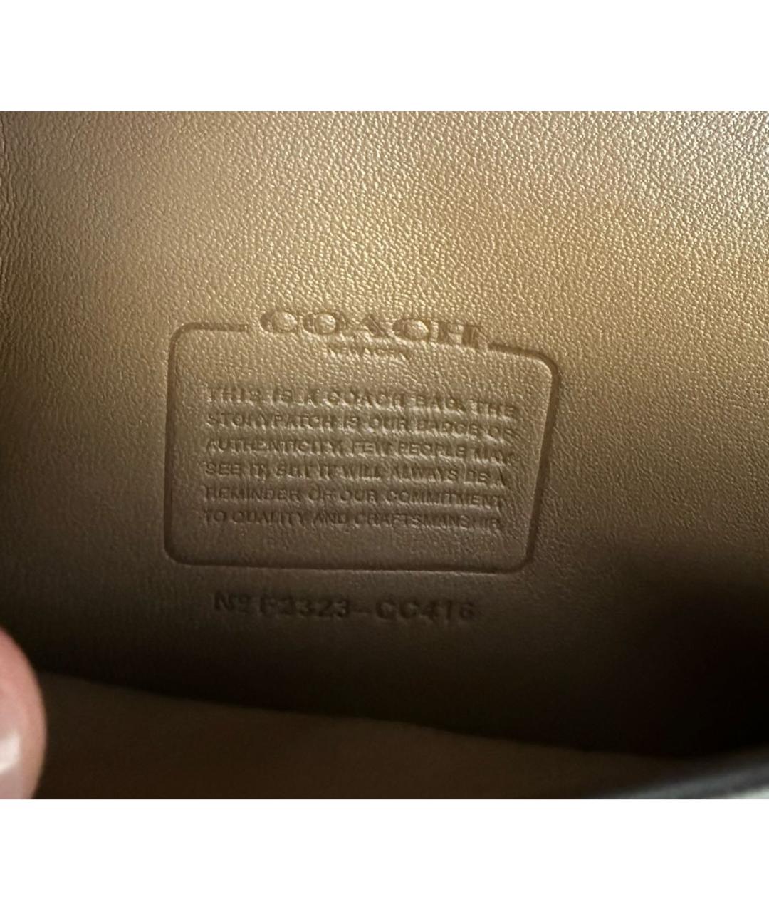 COACH Коричневая кожаная сумка через плечо, фото 6