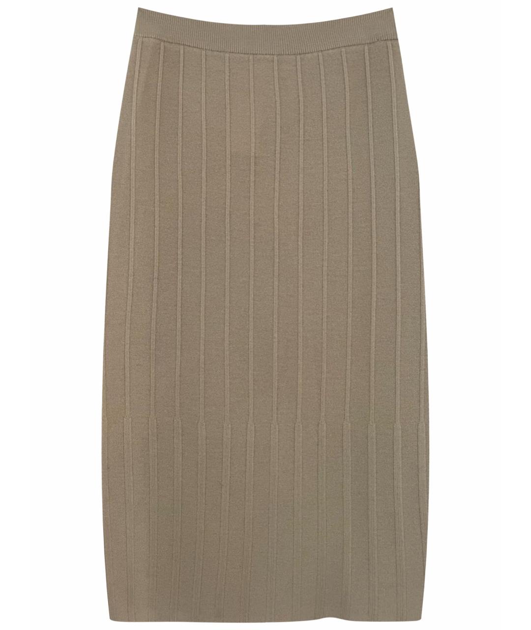 MAX MARA Бежевая шерстяная юбка миди, фото 1