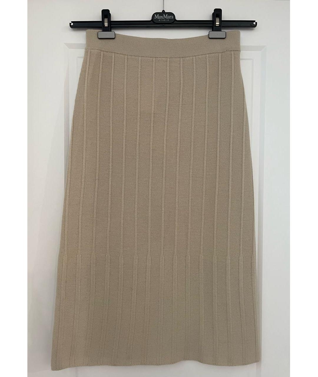 MAX MARA Бежевый шерстяной костюм с юбками, фото 2