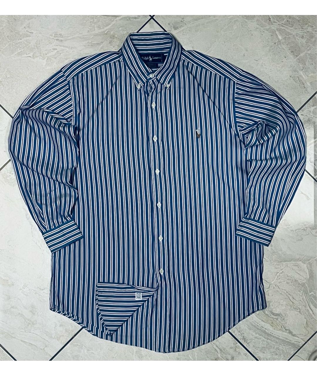 POLO RALPH LAUREN Голубая хлопковая кэжуал рубашка, фото 5