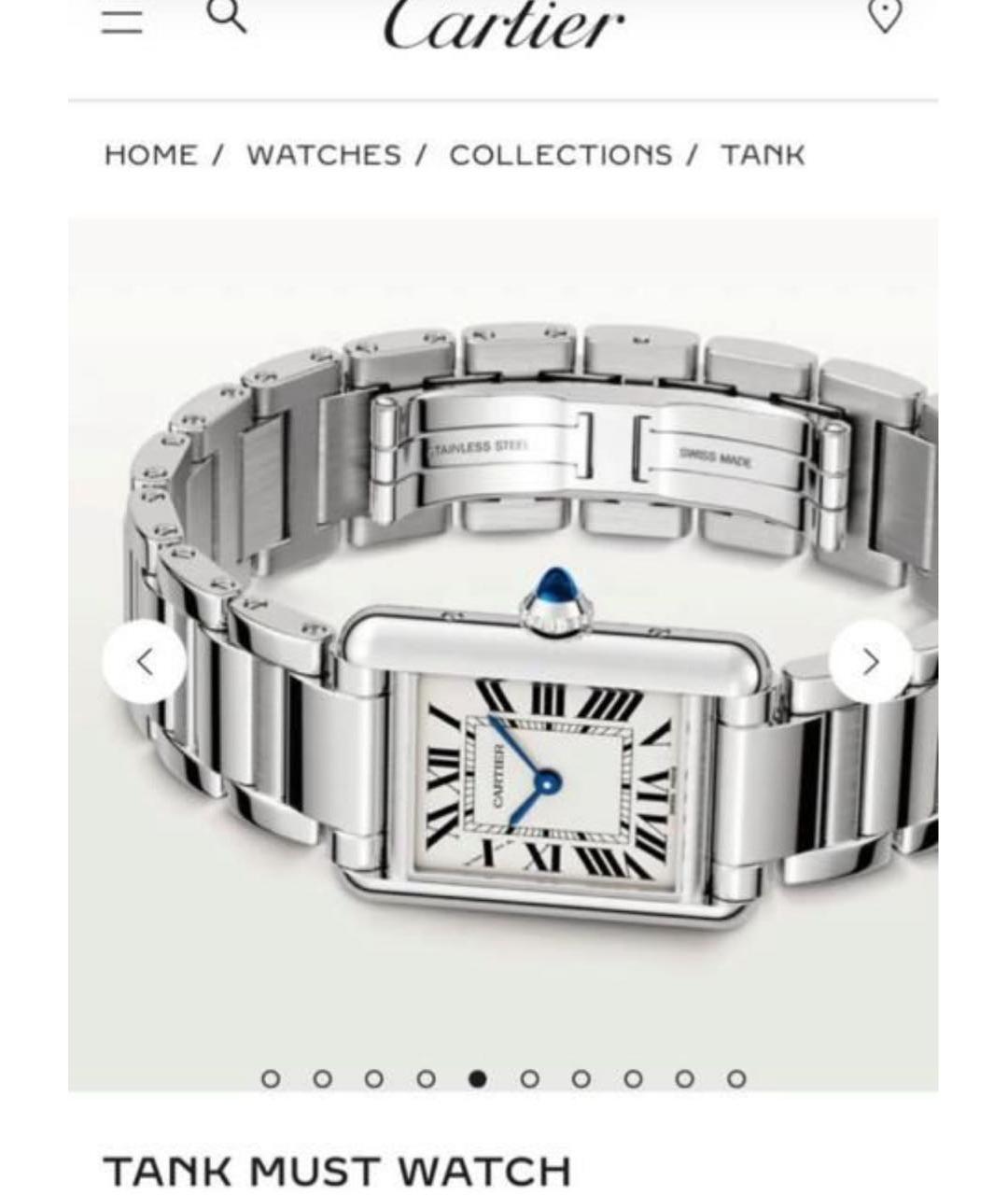 CARTIER Белые часы из белого золота, фото 3