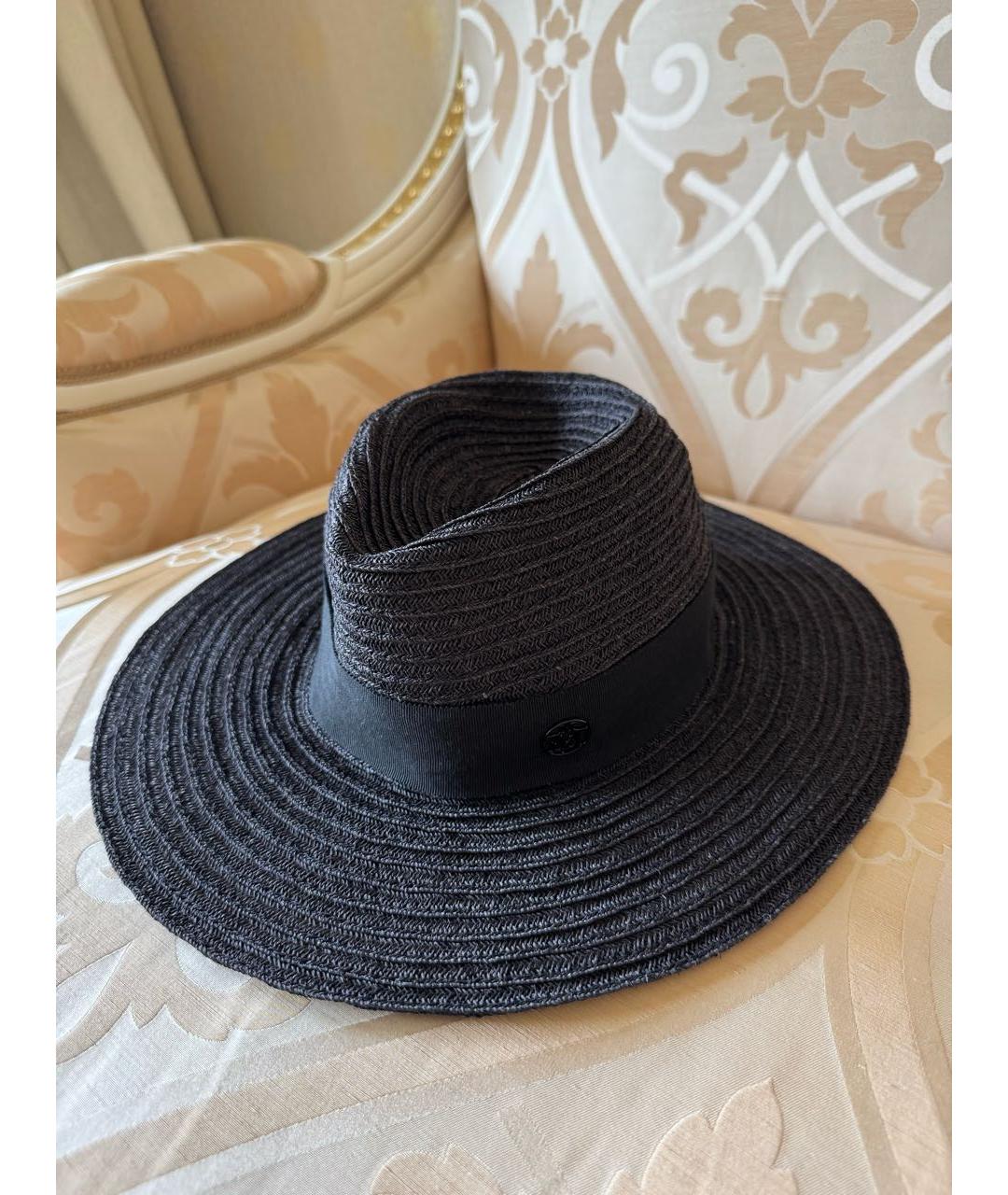 CHANEL Черная соломенная шляпа, фото 8