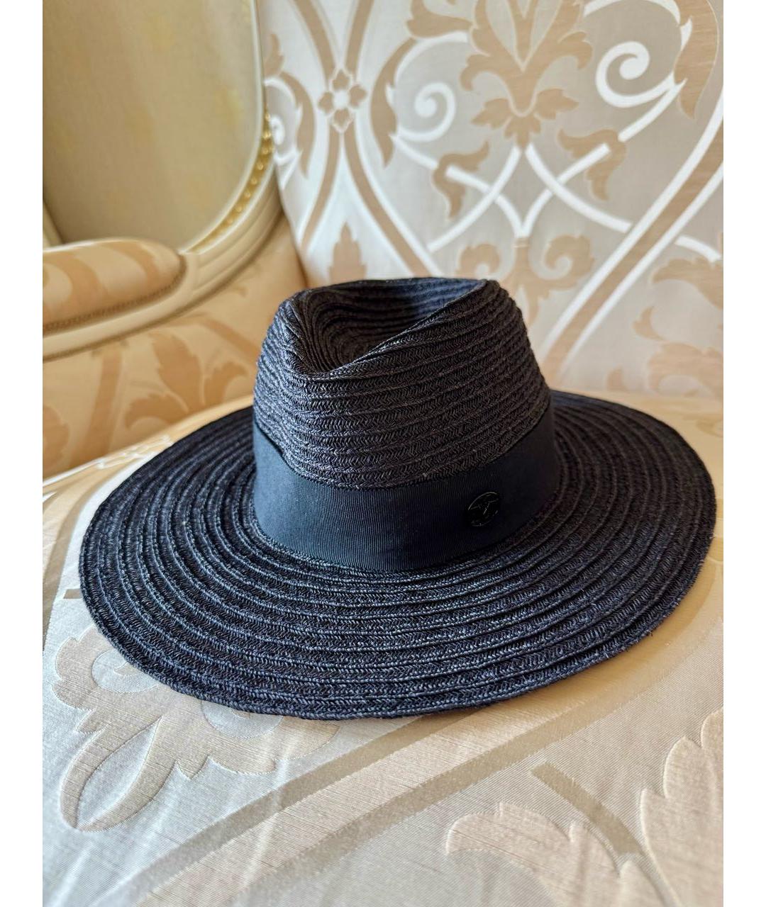 CHANEL Черная соломенная шляпа, фото 7
