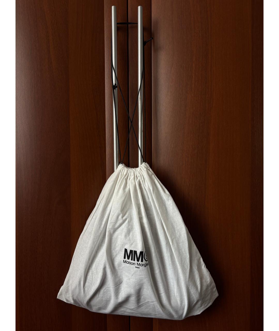 MM6 MAISON MARGIELA Черная кожаная пляжная сумка, фото 4