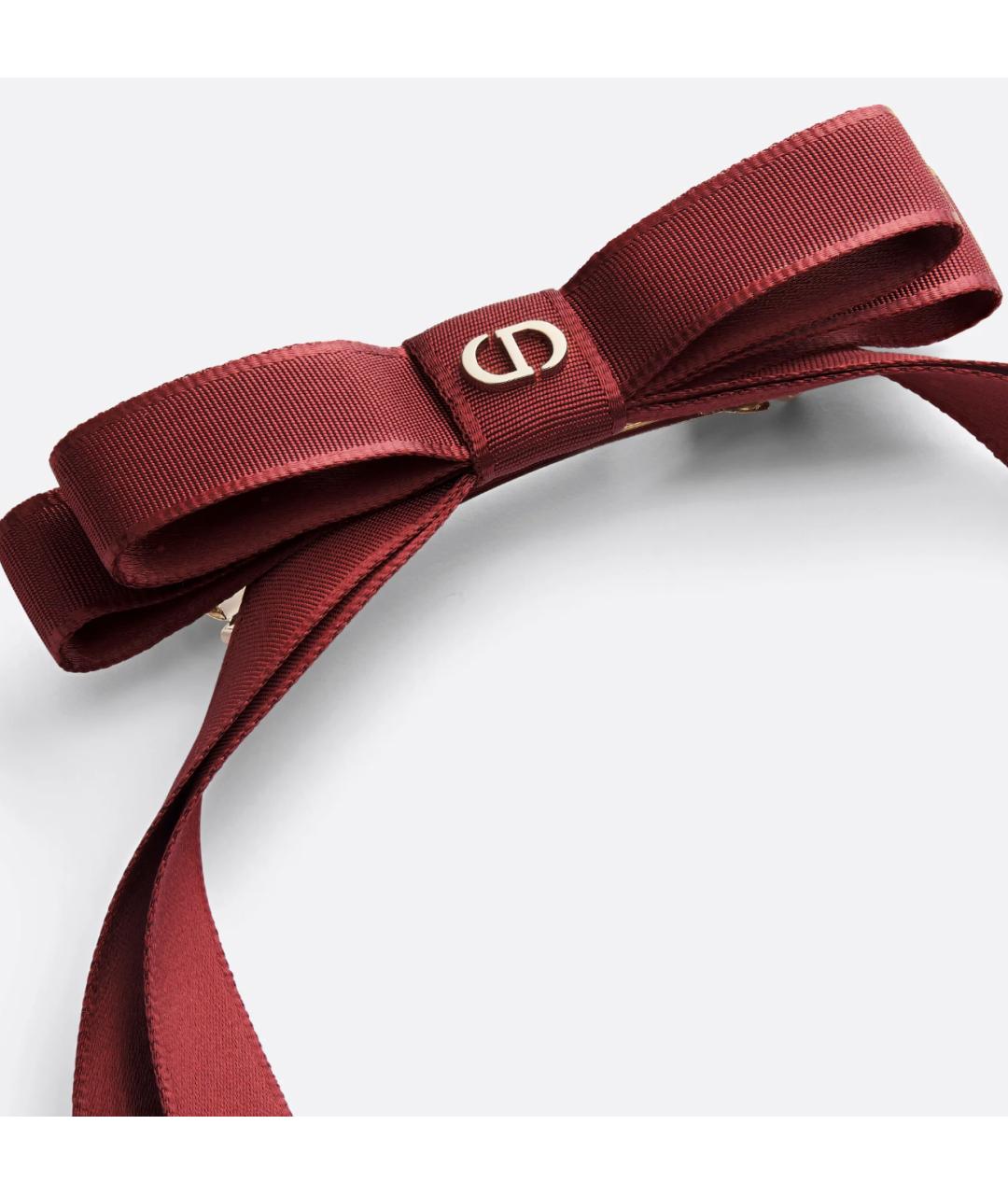 CHRISTIAN DIOR Бордовая заколка, фото 2