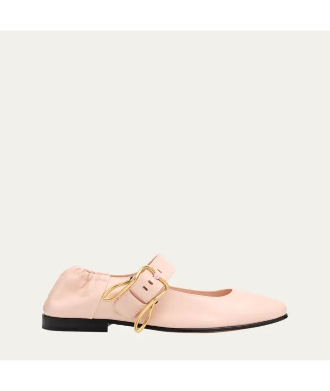 BOTTEGA VENETA Розовые кожаные балетки, фото 9