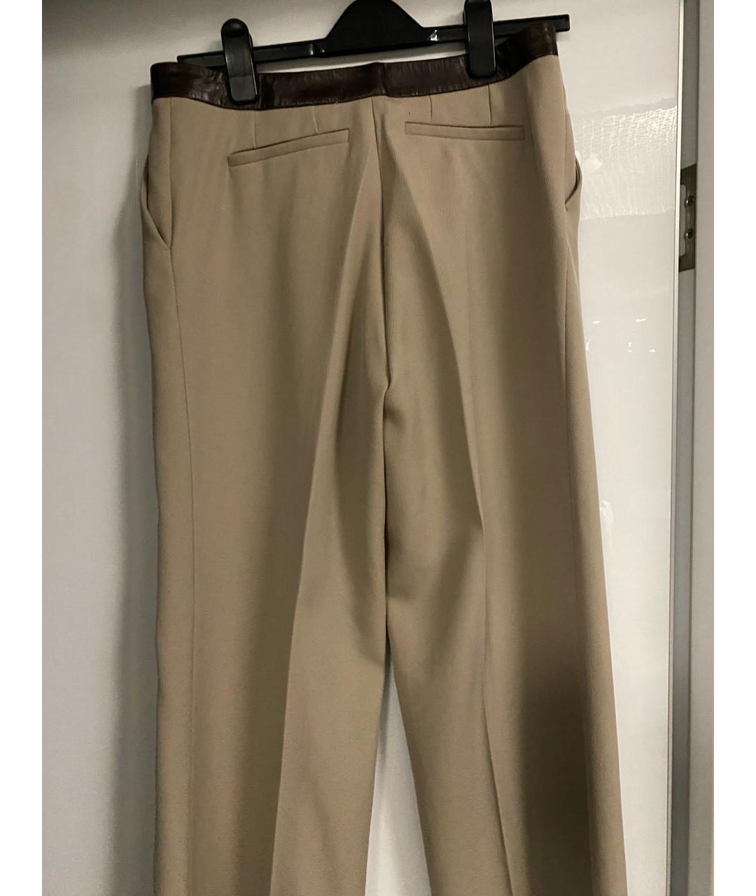 GUCCI Бежевые креповые брюки широкие, фото 2