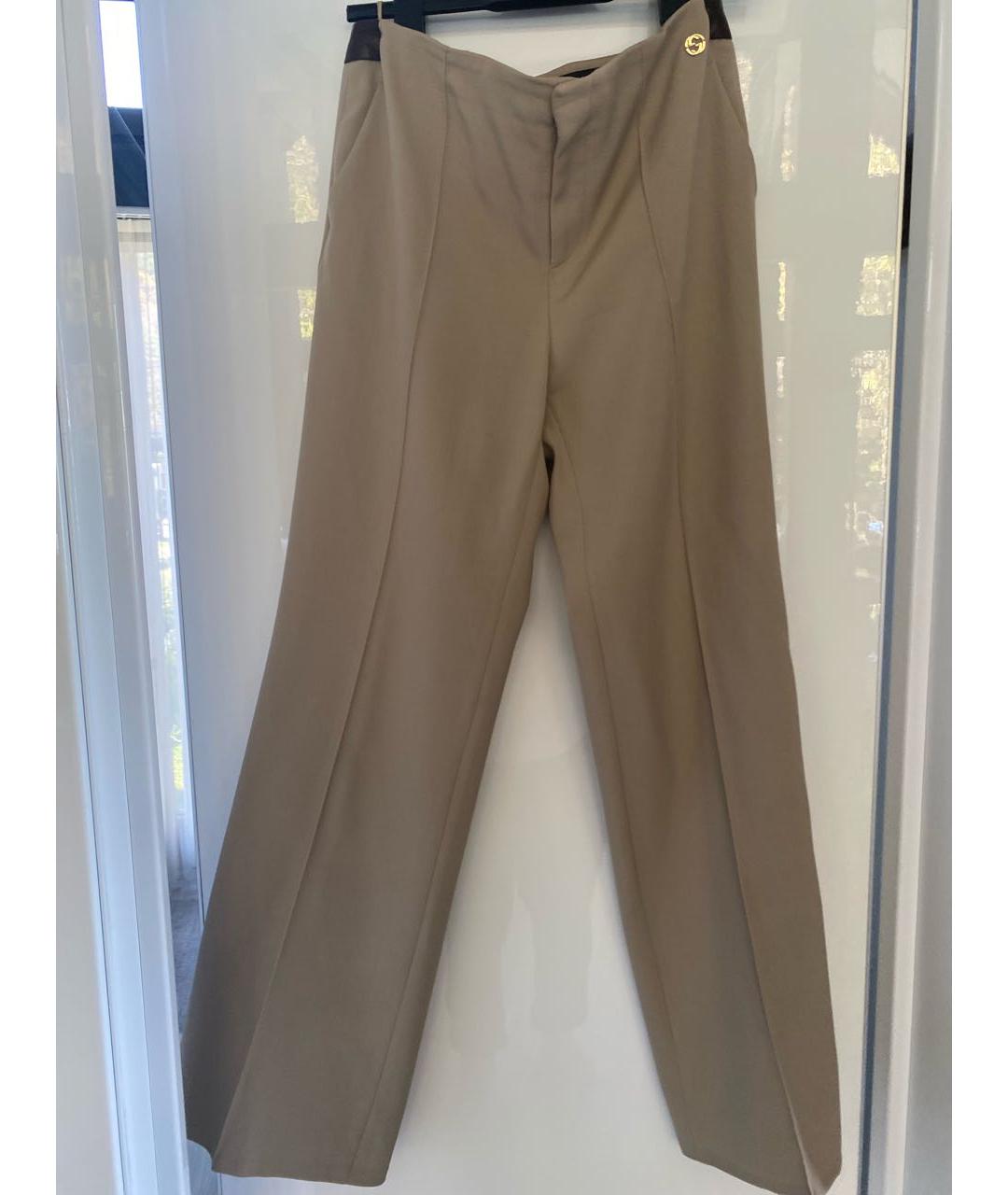 GUCCI Бежевые креповые брюки широкие, фото 4