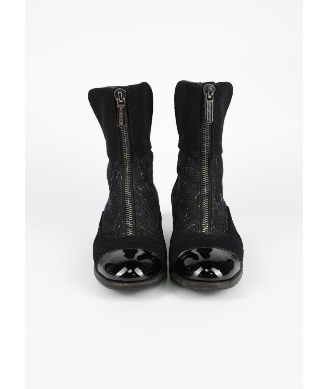 CHANEL Черные текстильные полусапоги, фото 3