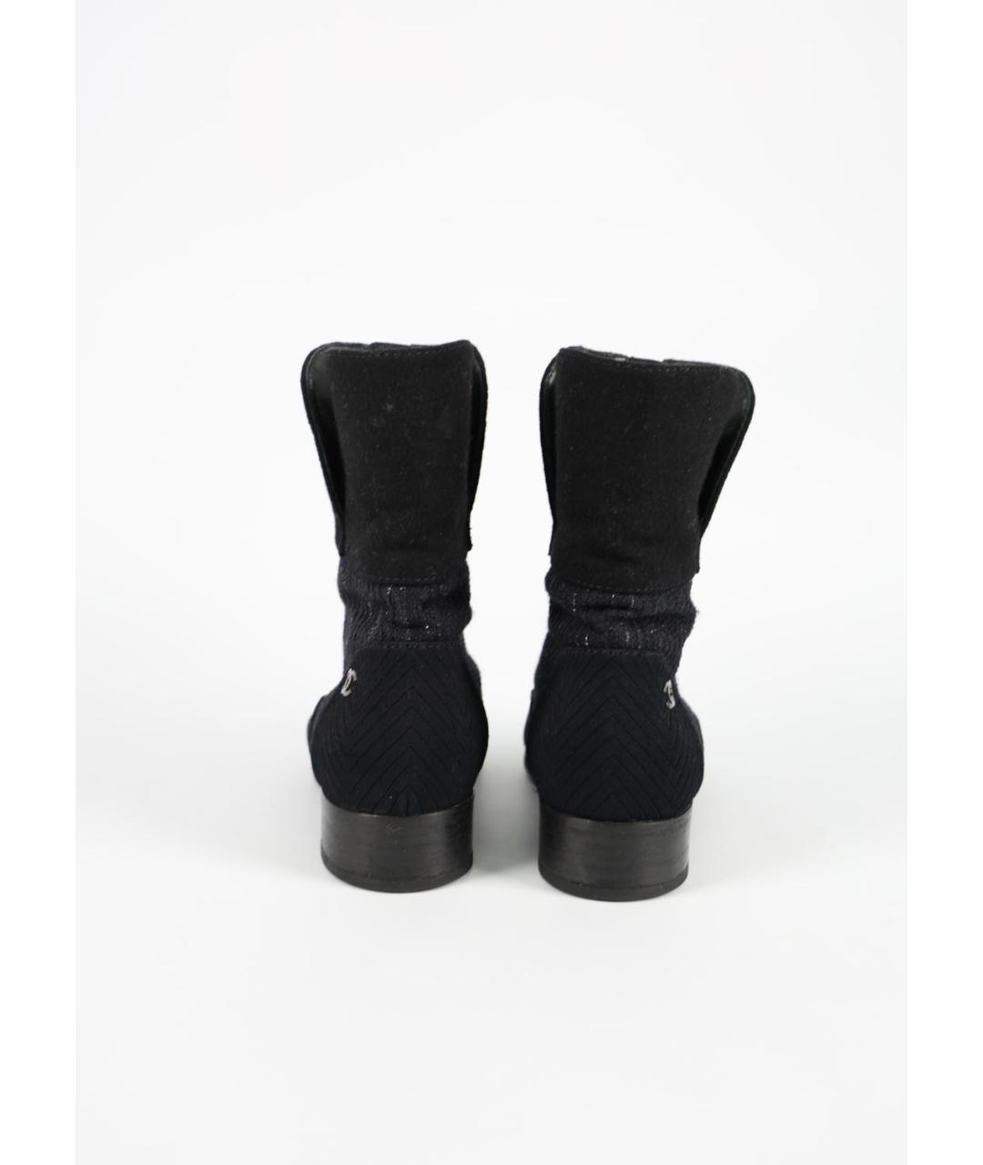 CHANEL Черные текстильные полусапоги, фото 4