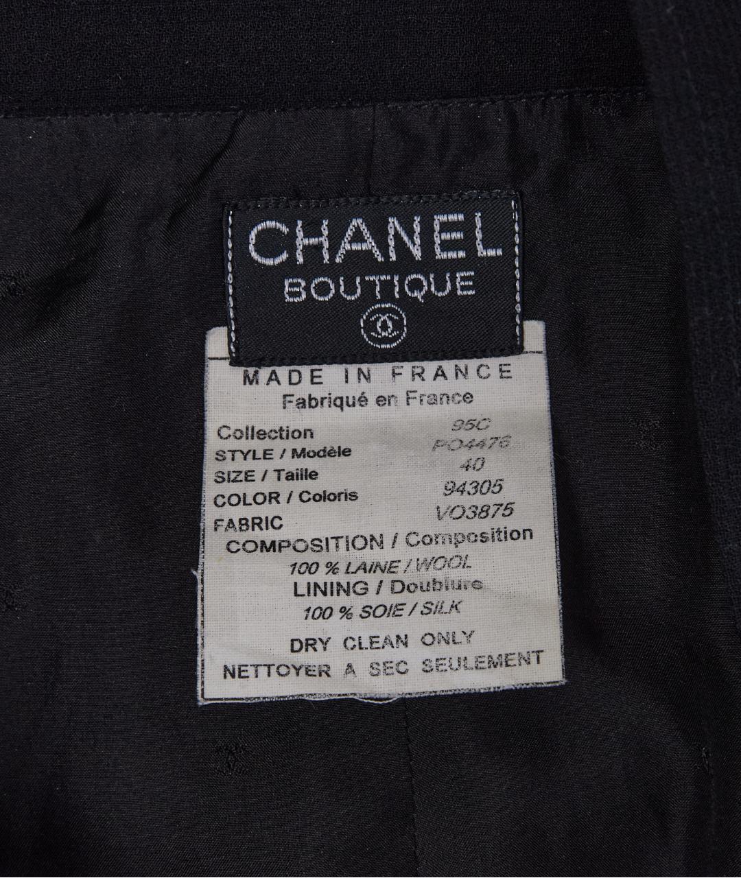 CHANEL Черная шерстяная юбка миди, фото 4