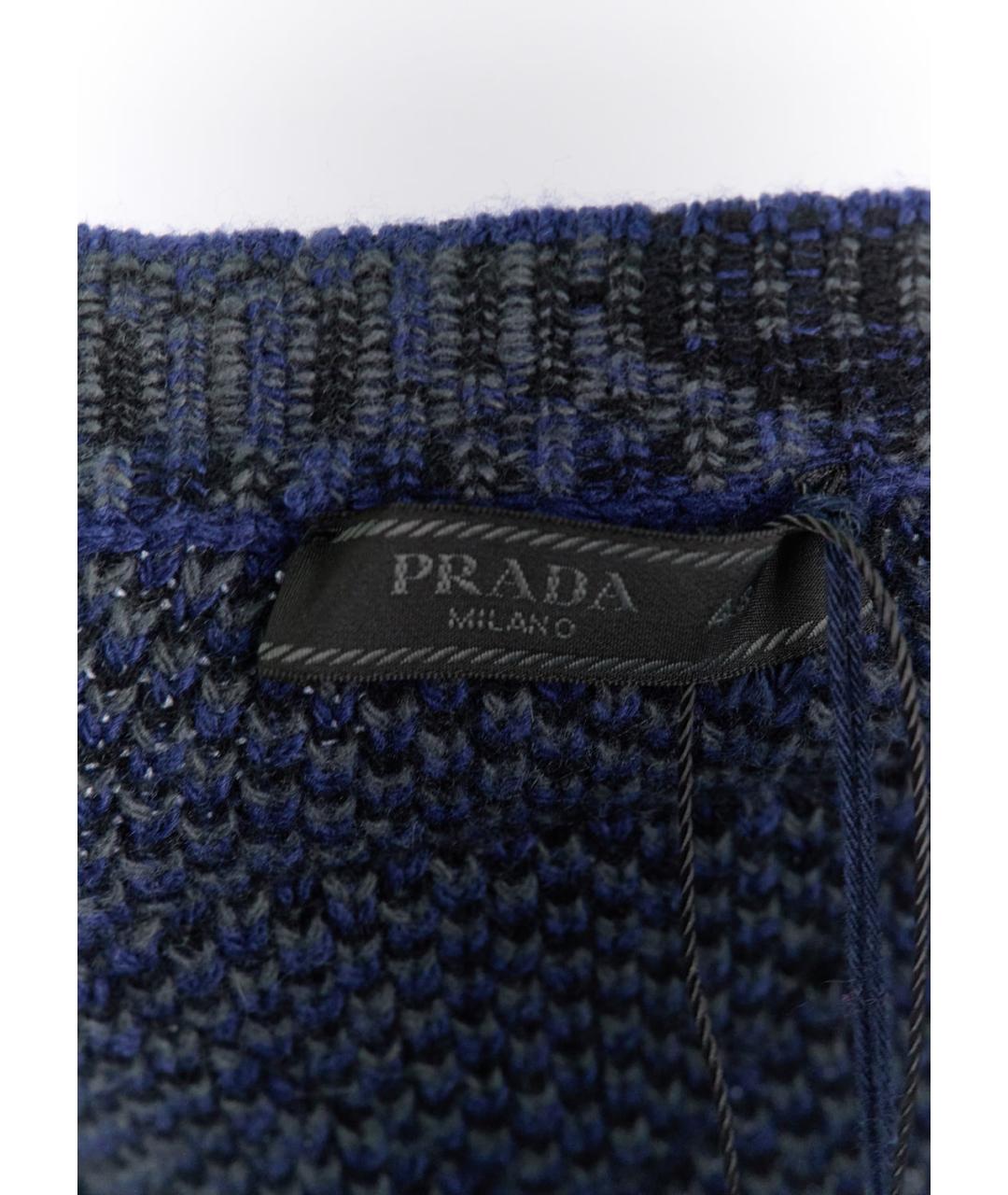 PRADA Синий шерстяной джемпер / свитер, фото 3