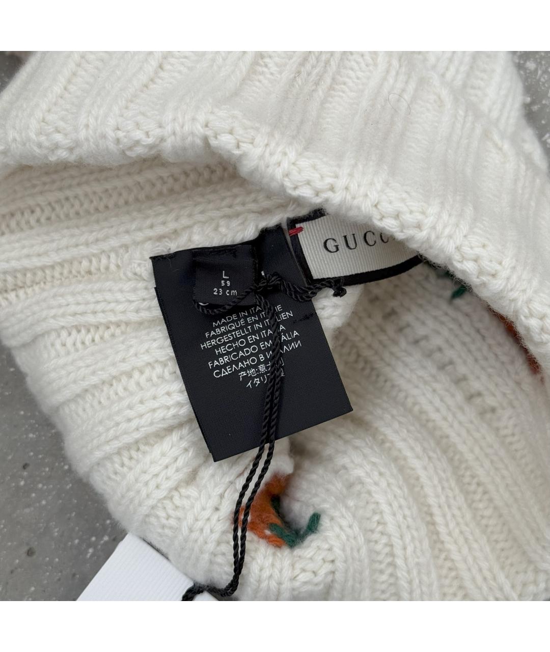 GUCCI Бежевая шерстяная шапка, фото 5