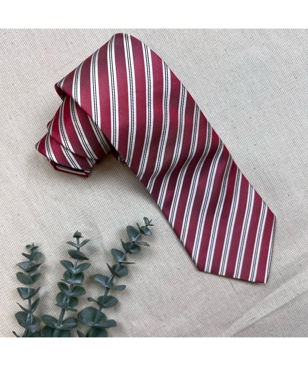 GIORGIO ARMANI Бордовый шелковый галстук, фото 8