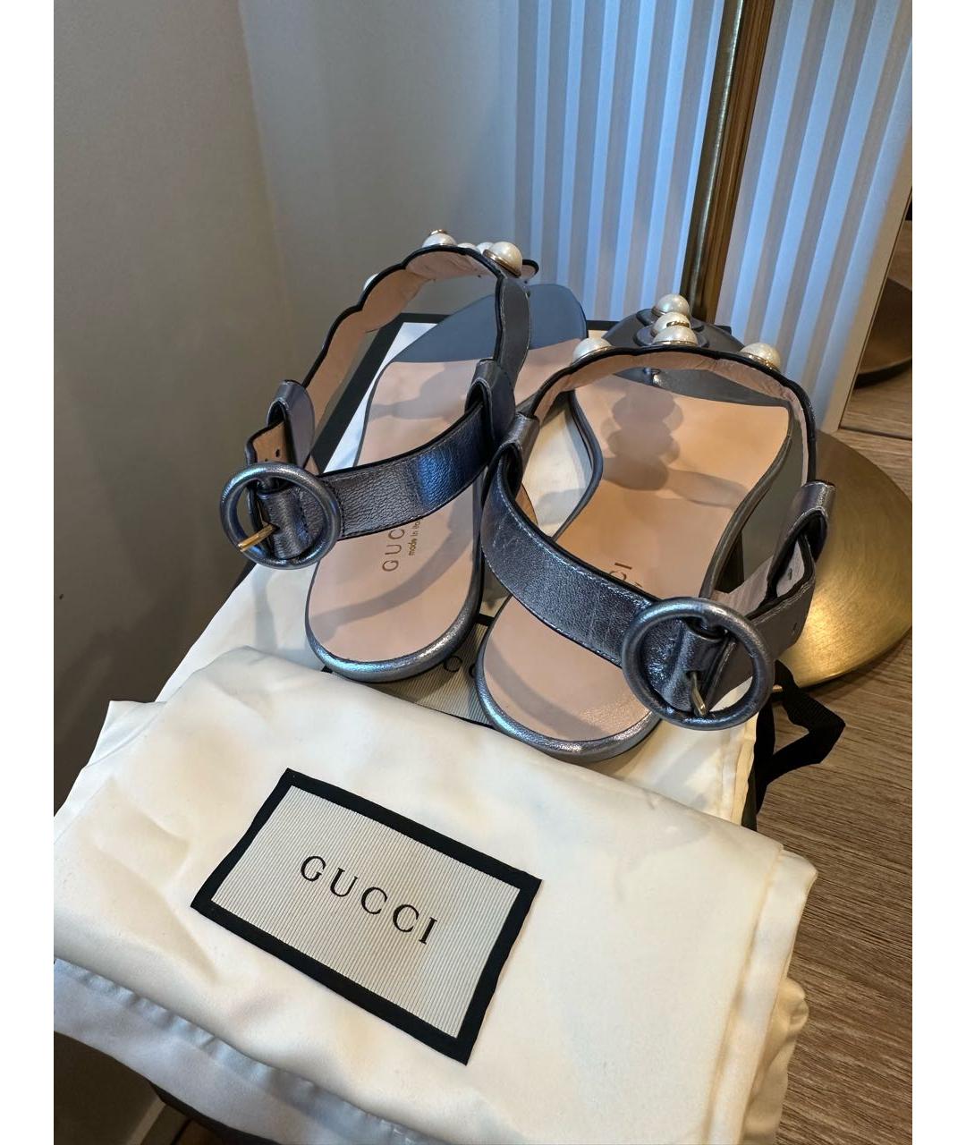GUCCI Кожаные сандалии, фото 3