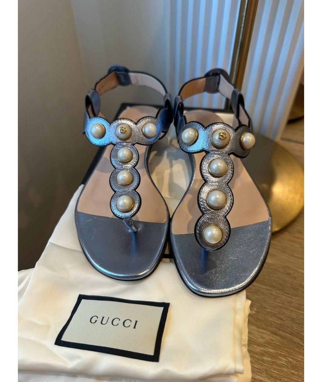 GUCCI Кожаные сандалии, фото 2