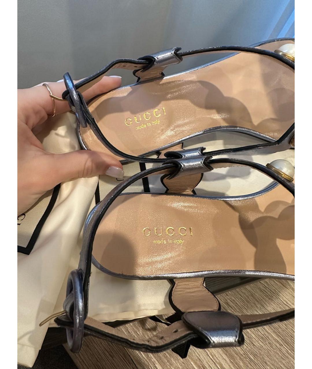 GUCCI Кожаные сандалии, фото 7