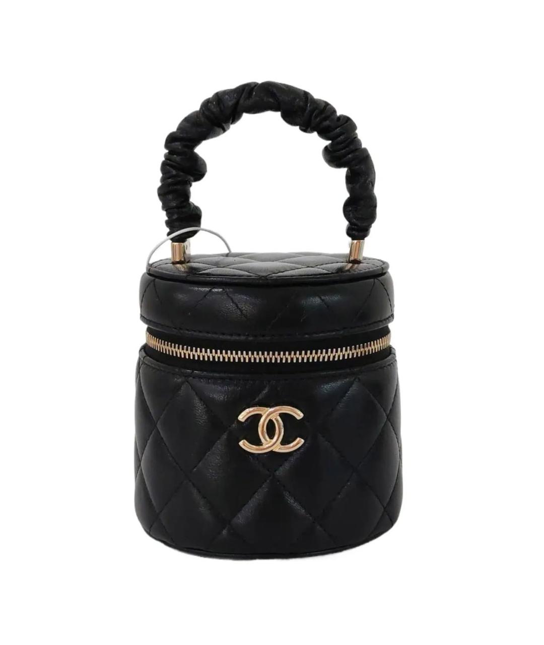 CHANEL Черная кожаная сумка с короткими ручками, фото 1