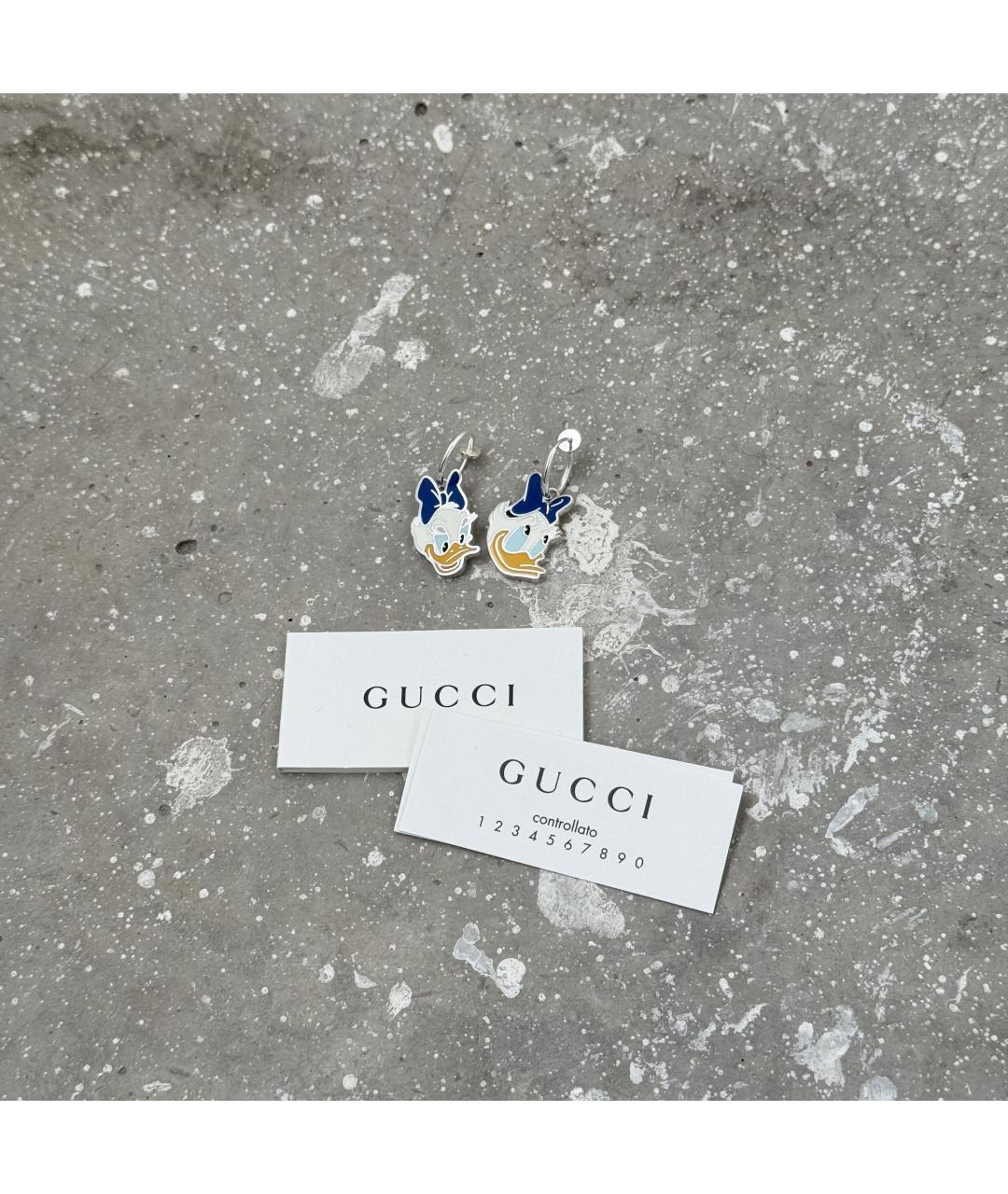 GUCCI Синие серебряные серьги, фото 8