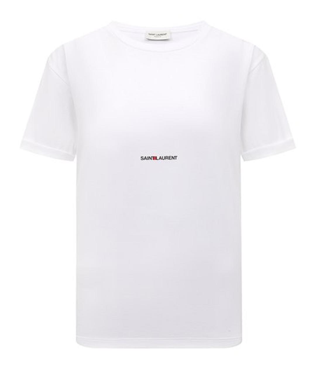 SAINT LAURENT Белая хлопковая футболка, фото 1