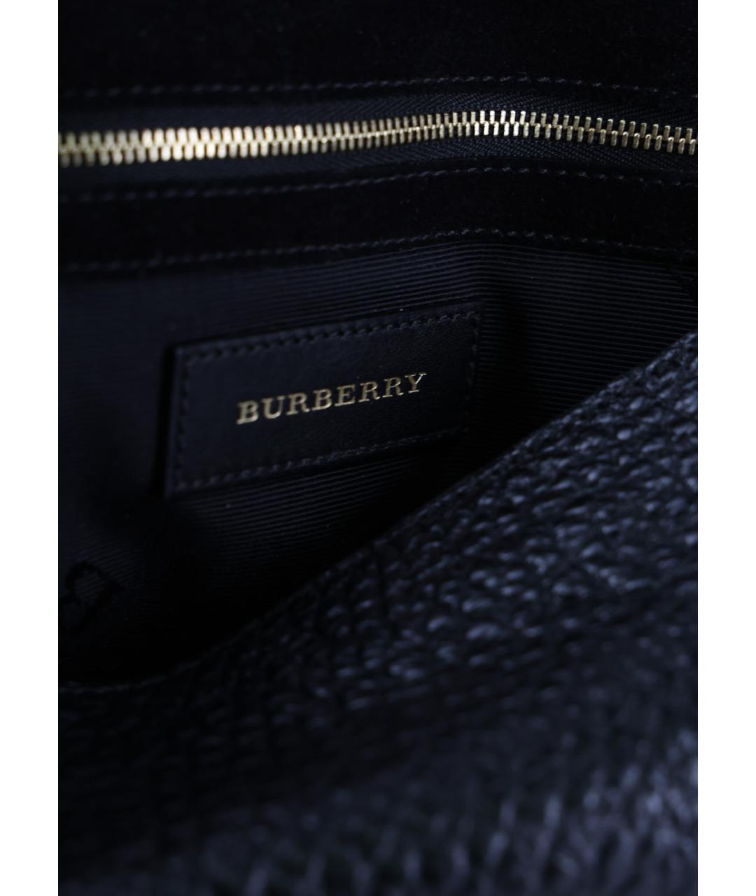 BURBERRY Черная кожаная сумка через плечо, фото 5