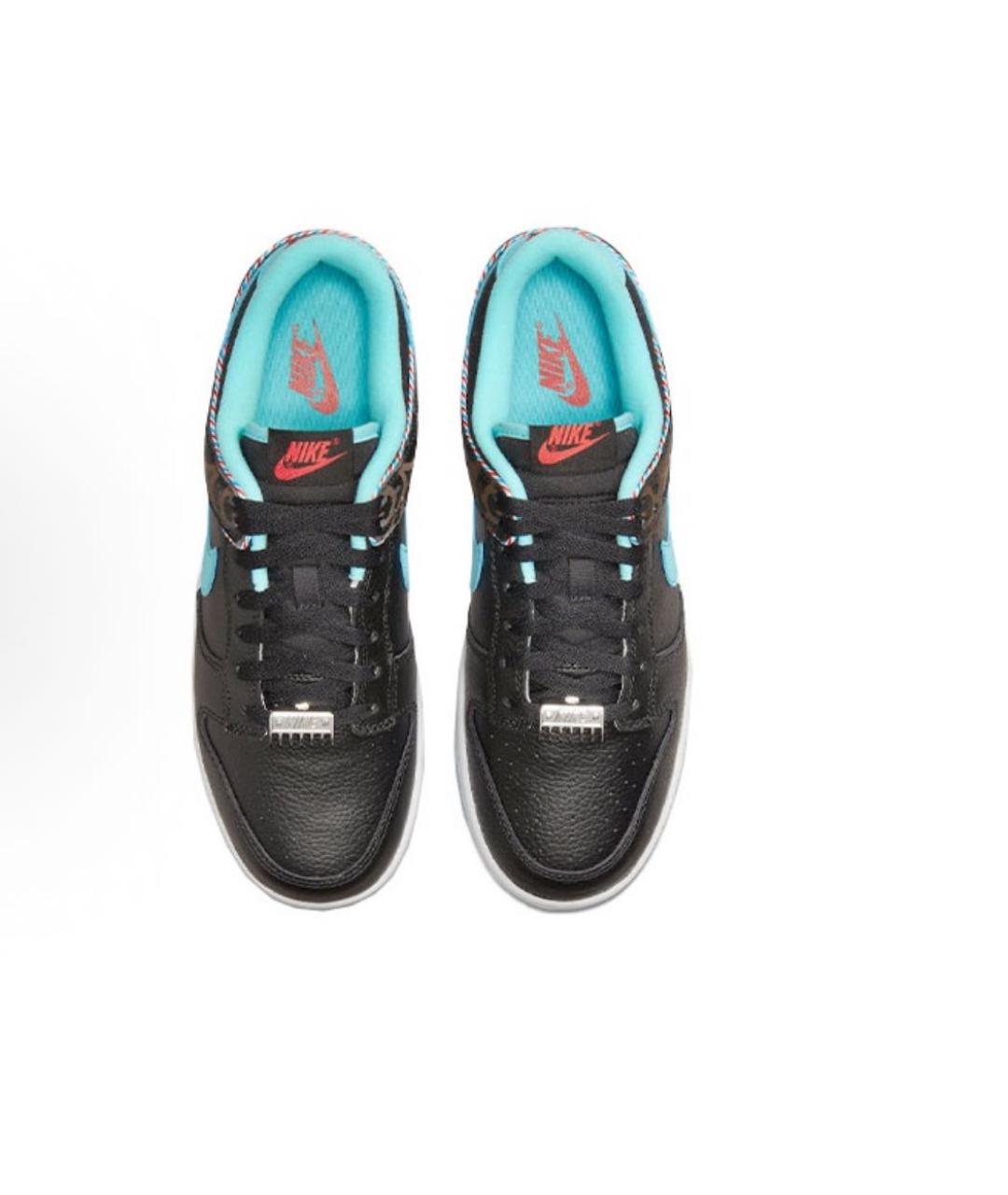 NIKE Черные кожаные низкие кроссовки / кеды, фото 3