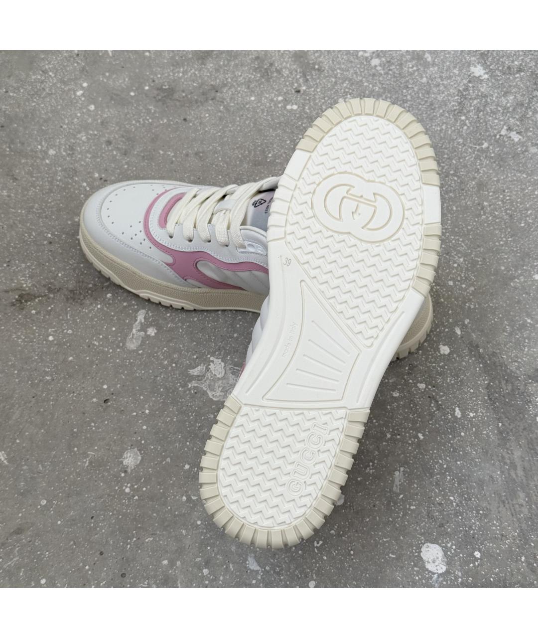 GUCCI Белые кожаные кеды, фото 8
