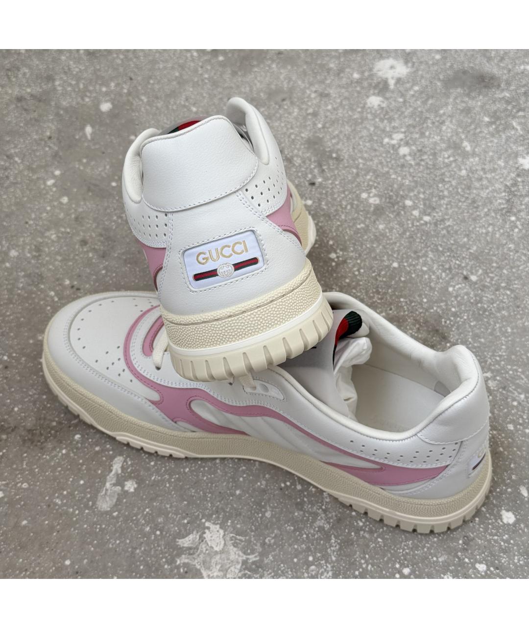 GUCCI Белые кожаные кеды, фото 9