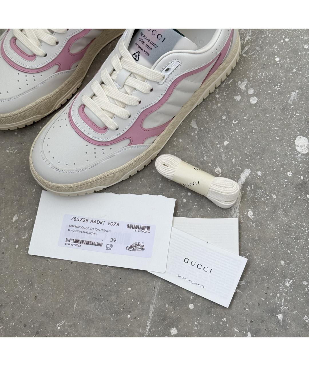 GUCCI Белые кожаные кеды, фото 2