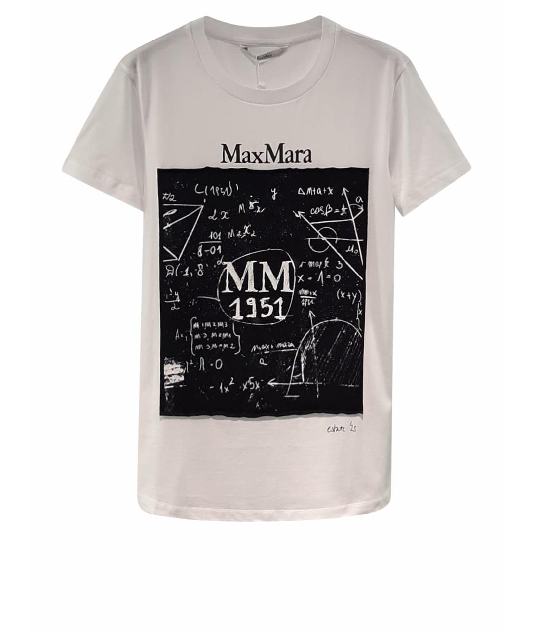 MAX MARA Белая хлопковая футболка, фото 1