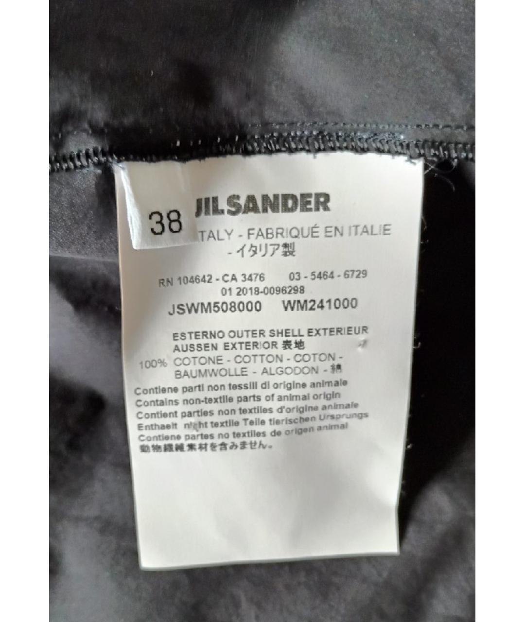 JIL SANDER Черное хлопковое повседневное платье, фото 7