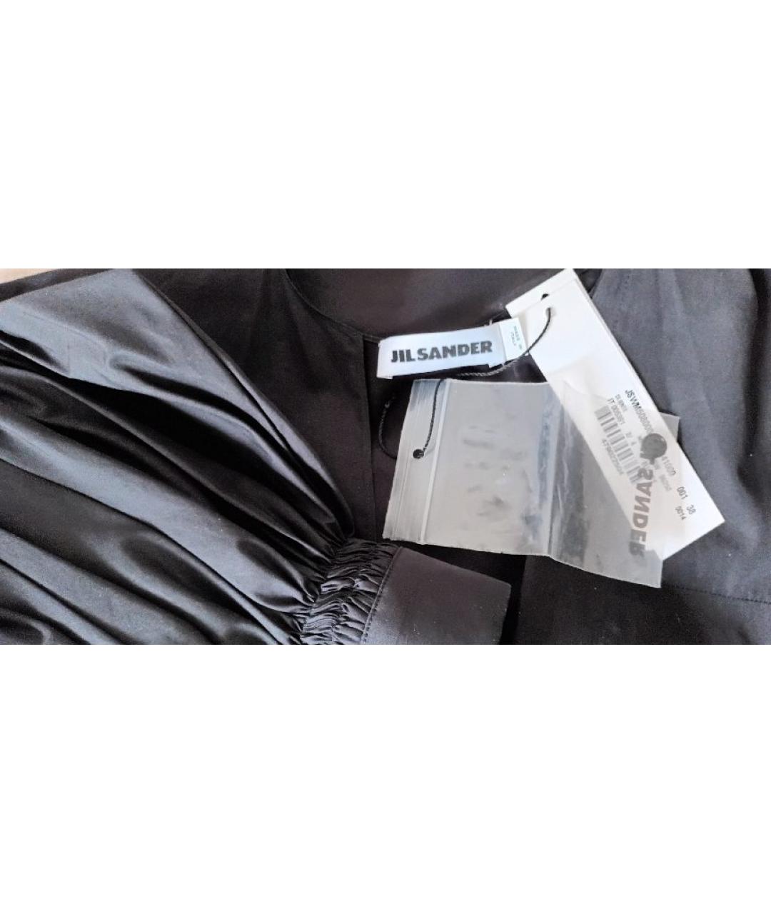 JIL SANDER Черное хлопковое повседневное платье, фото 6