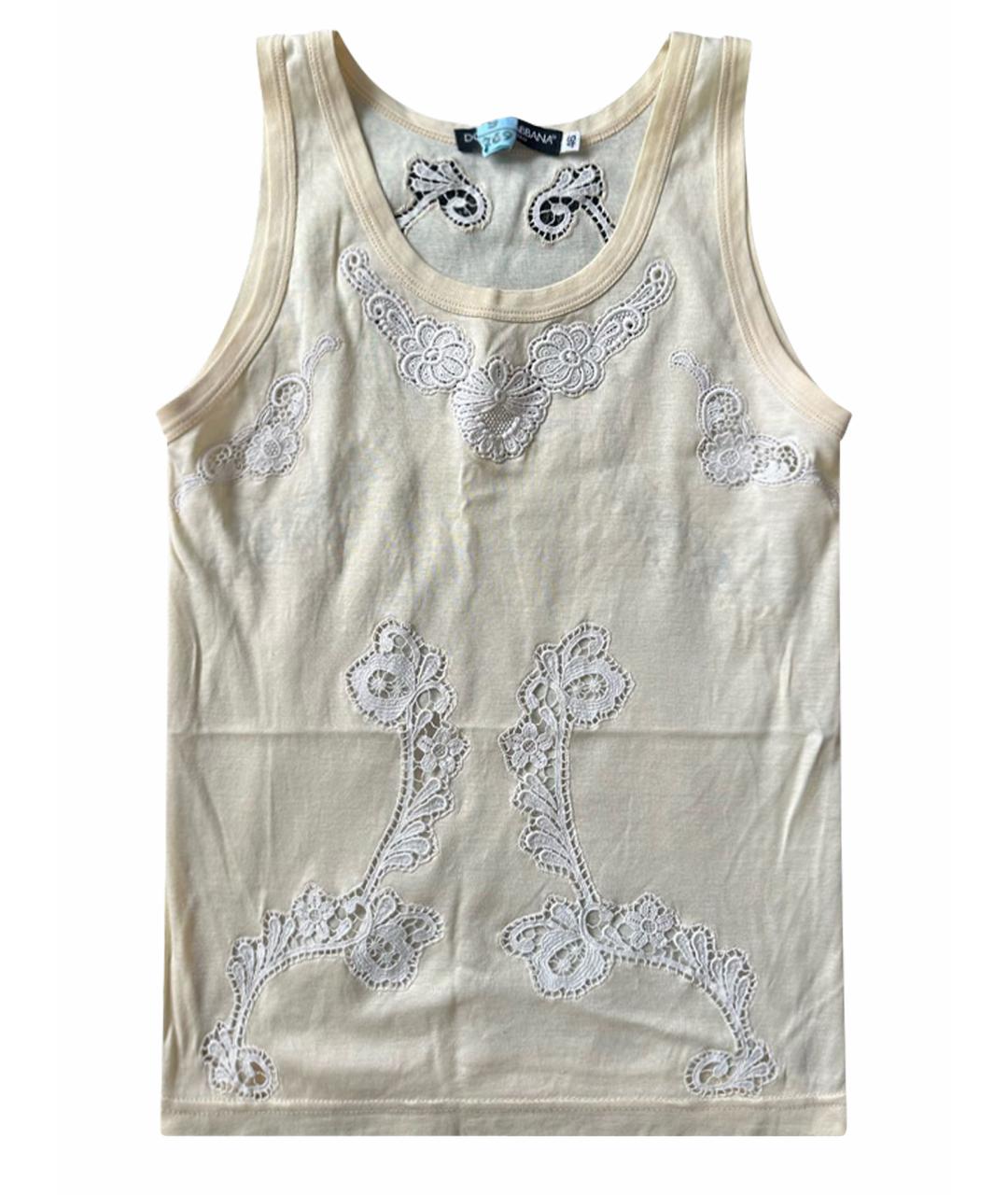 DOLCE&GABBANA Бежевая майка, фото 1