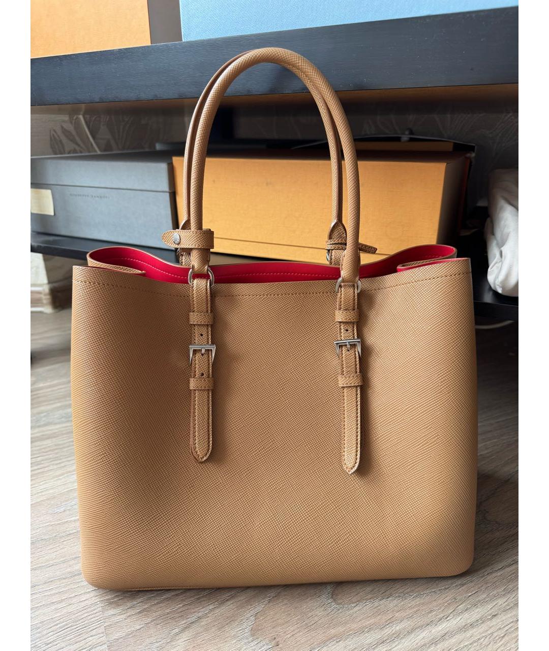 PRADA Коричневая кожаная сумка тоут, фото 2