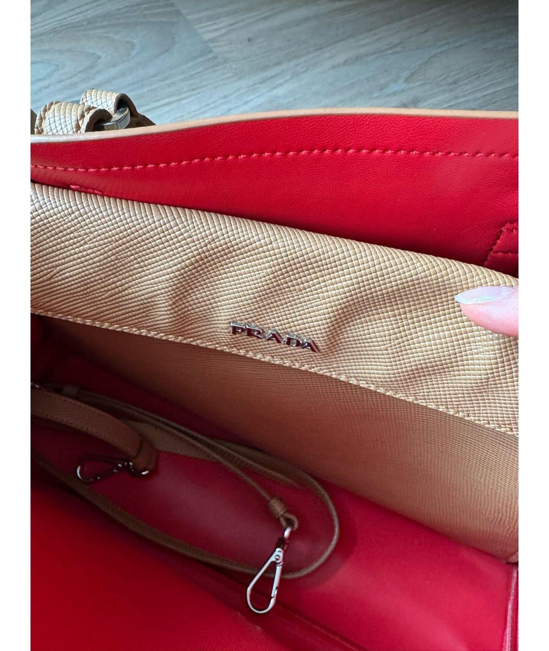 PRADA Коричневая кожаная сумка тоут, фото 3