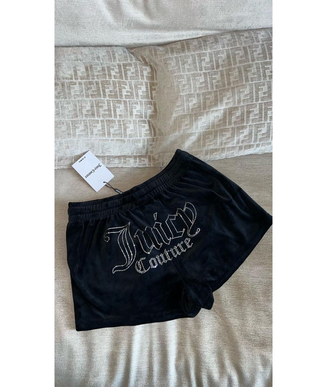 JUICY COUTURE Черные полиэстеровые шорты, фото 3
