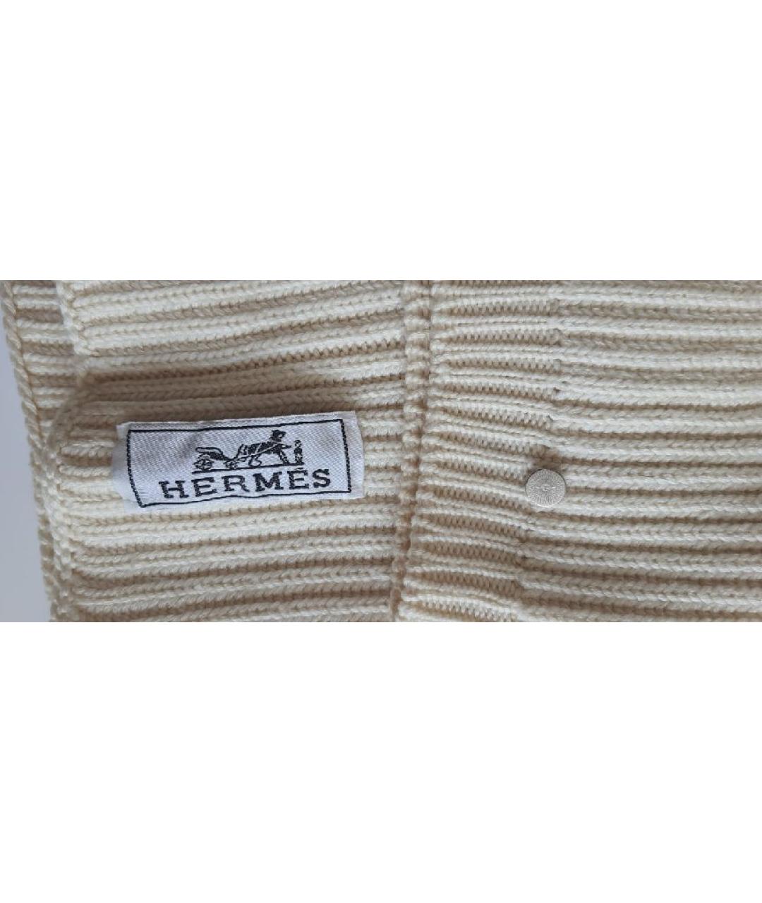 HERMES Бежевая шерстяная шапка, фото 3