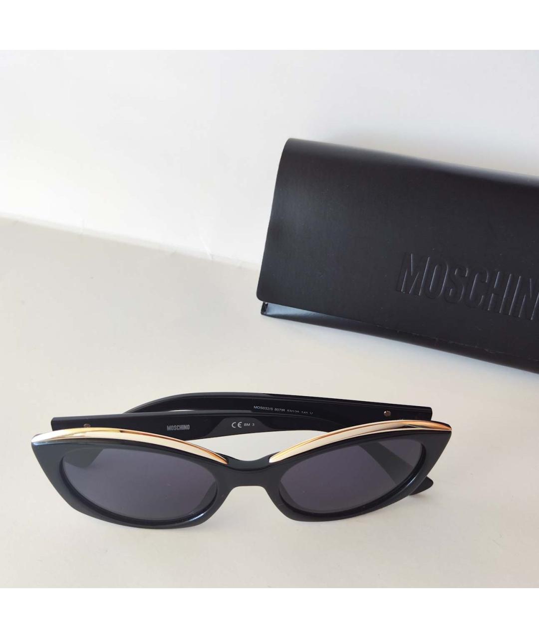 MOSCHINO Черные пластиковые солнцезащитные очки, фото 4