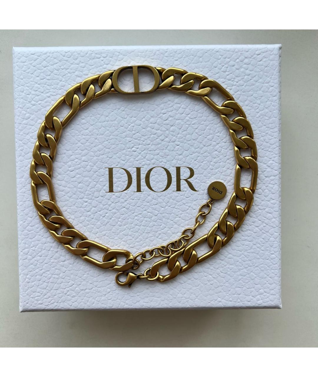 CHRISTIAN DIOR Золотой металлический чокер, фото 2