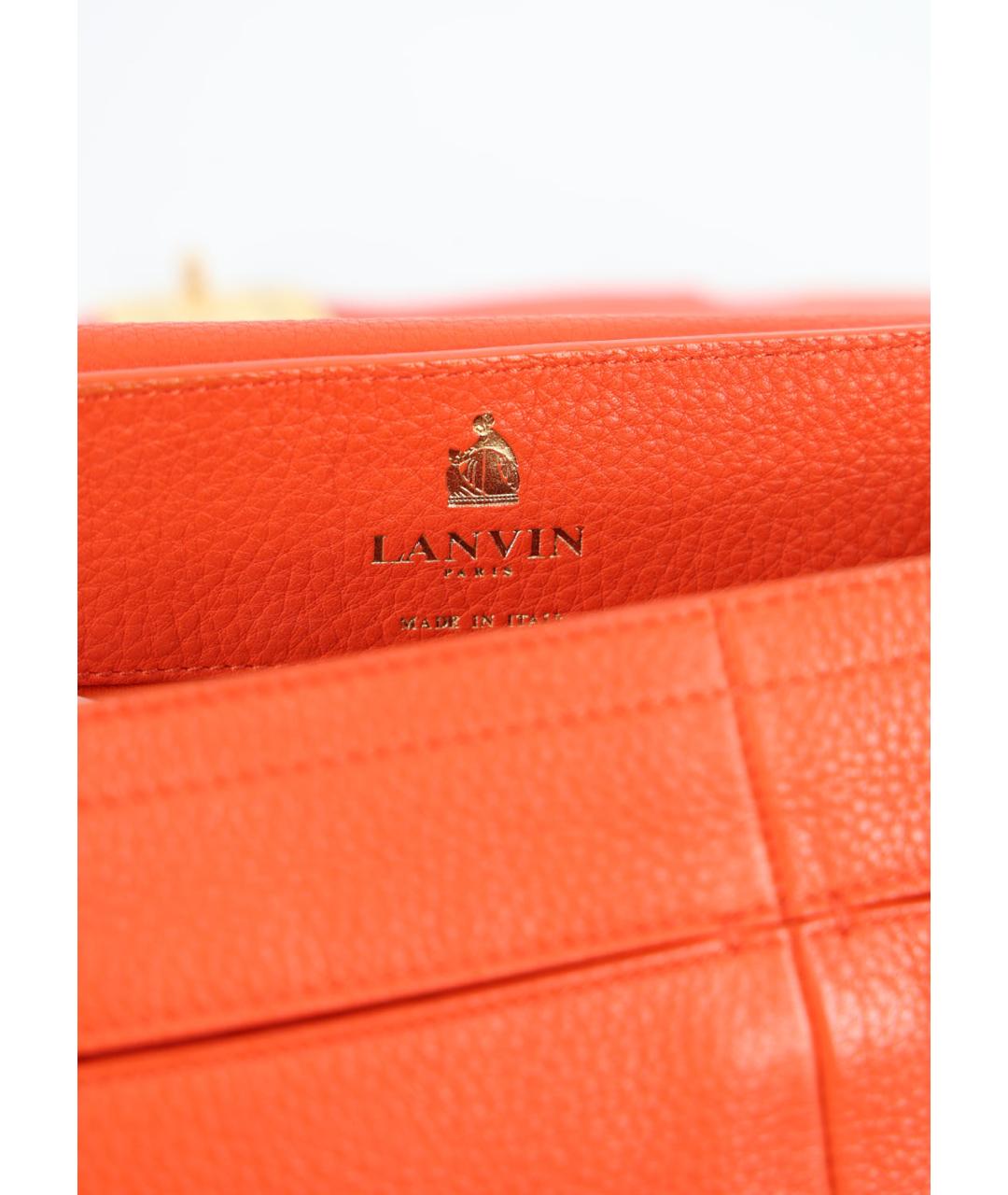 LANVIN Оранжевая кожаная сумка через плечо, фото 5